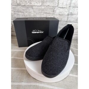 New Tempur-Pedic Men's Slater Slippers Charcoal 10 D (M) Moccasin Luxury Comfort